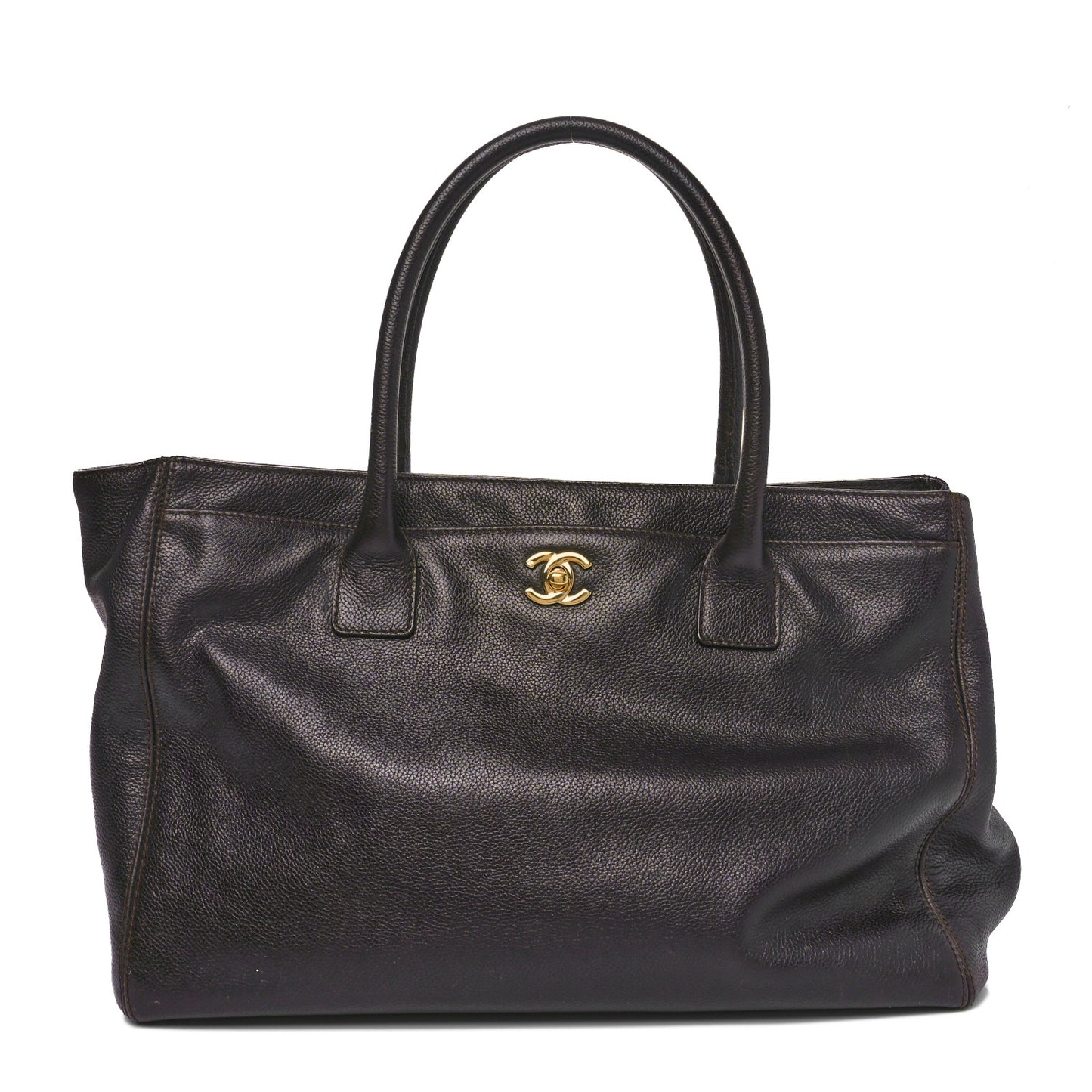 Calfskin Cerf Executive Shopper Tote Brown