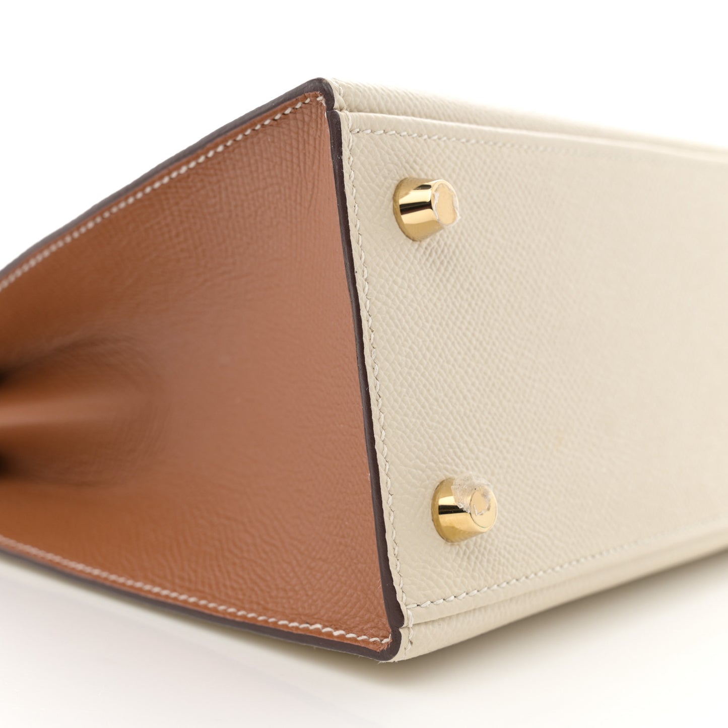 Epsom Bi-Color Horseshoe Kelly Sellier 25 Craie Gold