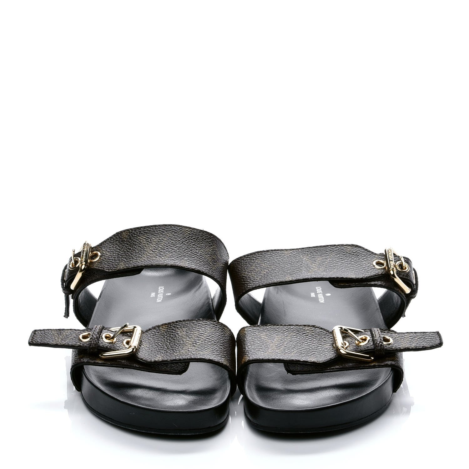 Louis Vuitton Monogram Bom Dia Mule Sandals 36 Black 2 of 9