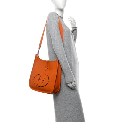 Hermes Epsom Evelyne II GM Orange 2 of 14