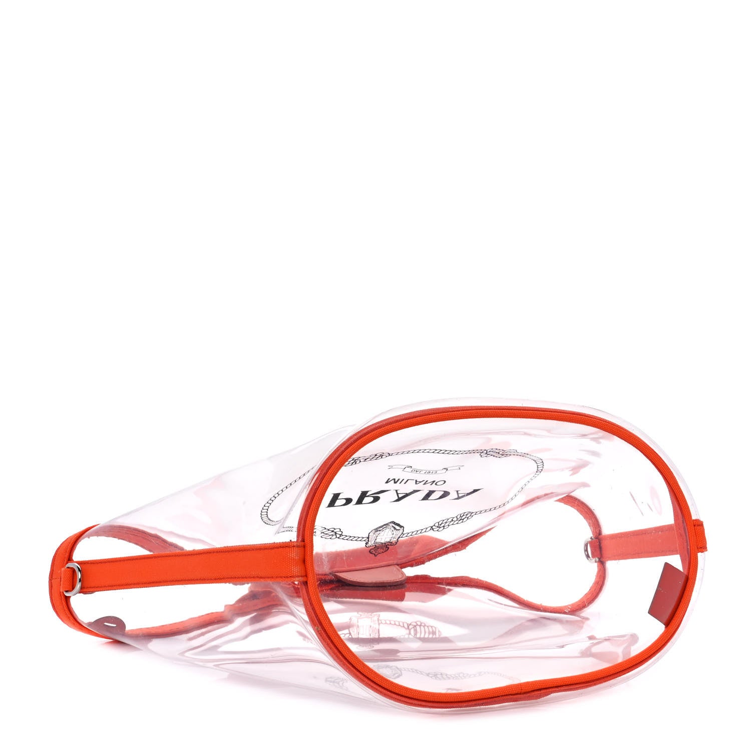 Prada Plexiglass Canapa Small Shopper Tote Arancio 4 of 8