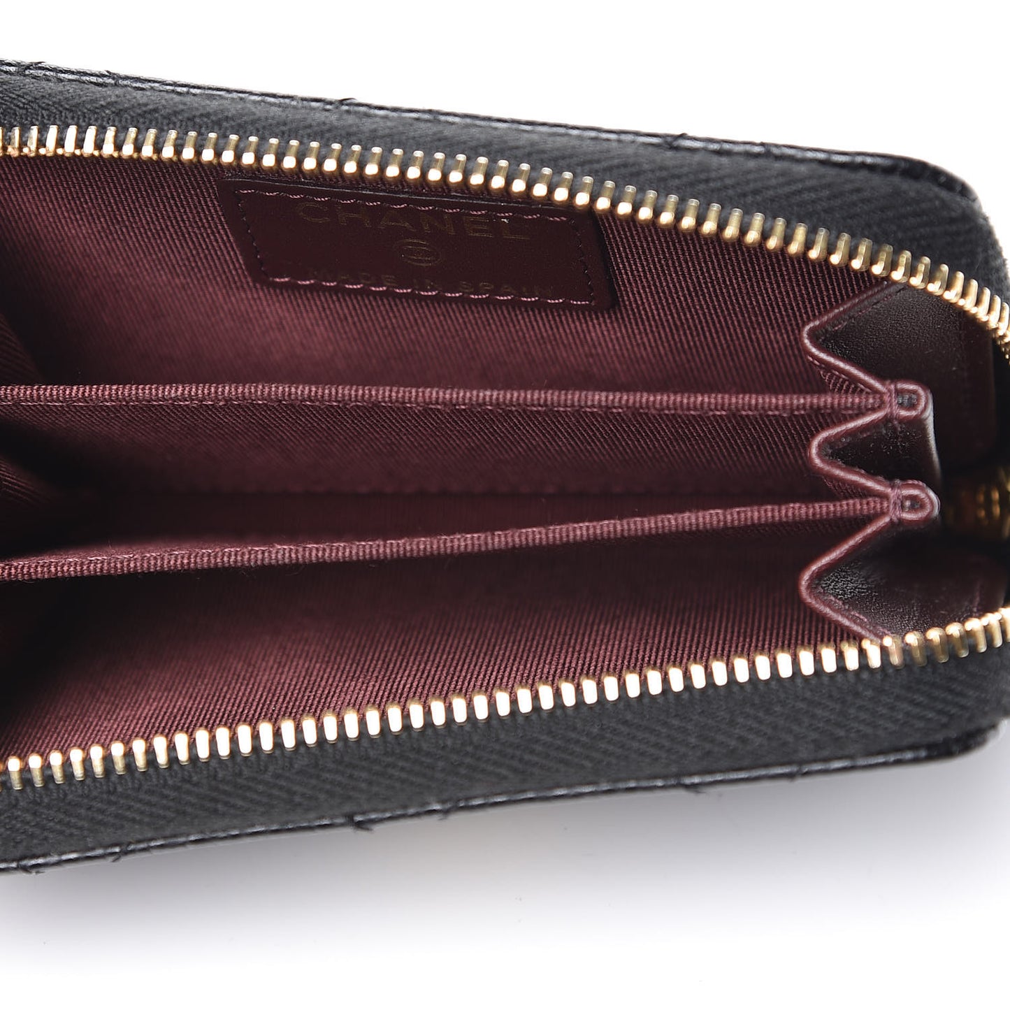 Caviar Quilted Zip Coin Purse Black