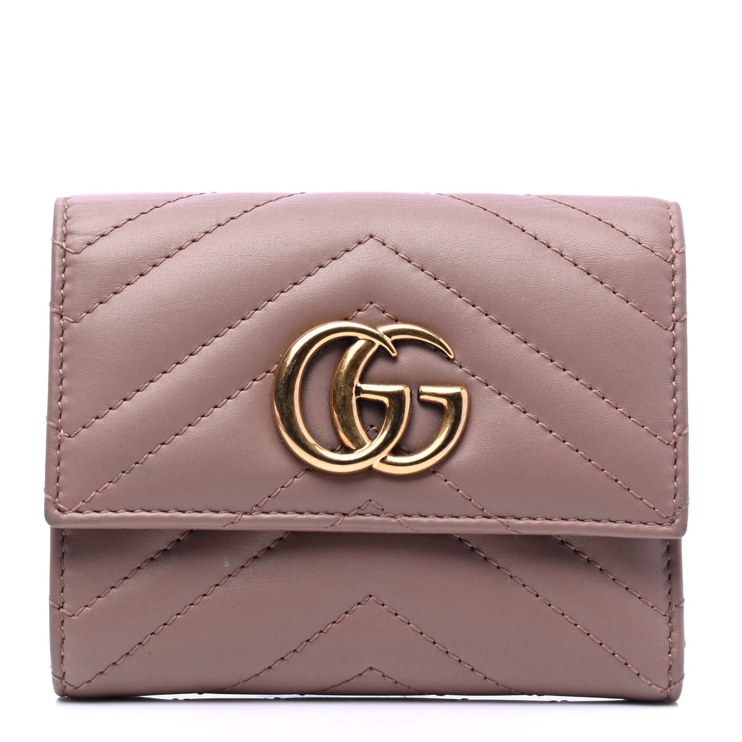 Calfskin Matelasse GG Marmont Wallet Porcelain Rose