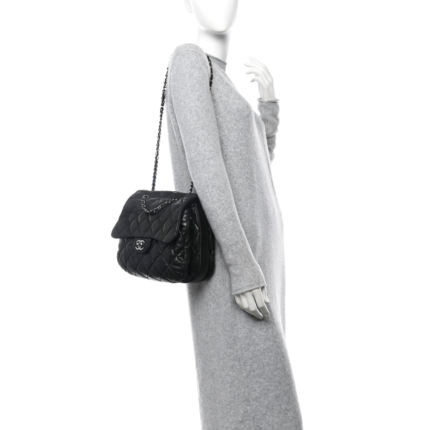 Lambskin Quilted Large Chanel 3 Flap Black