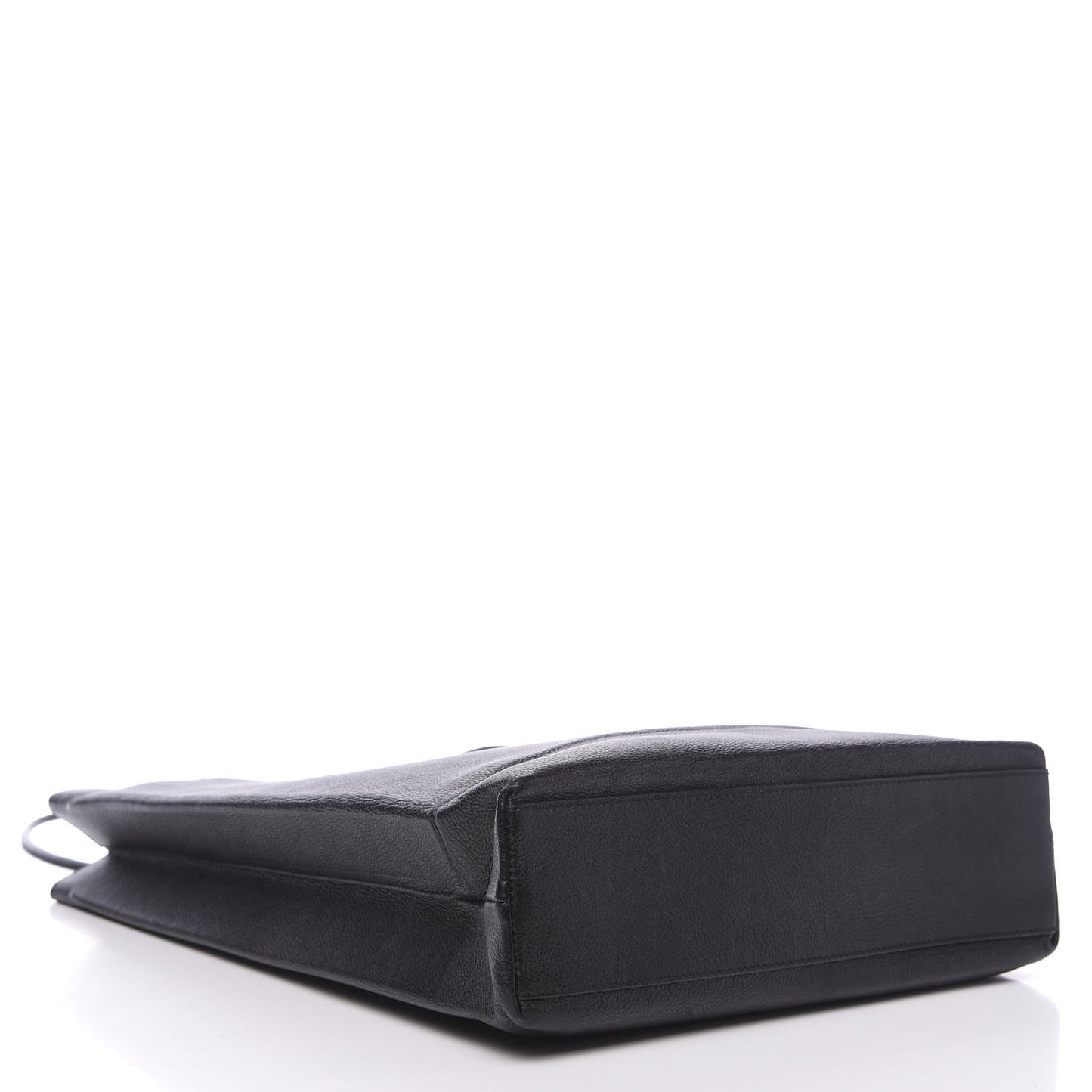 Calfskin Medium Logo North South Shopping Tote Black