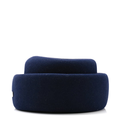 Hermes Rabbit Felt Foudre Pillbox Hat 58 Marine 3 of 8