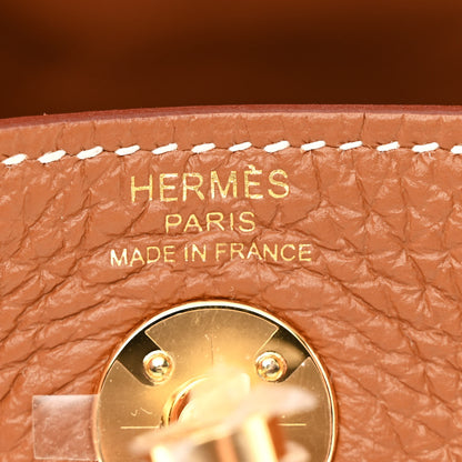 Hermes Taurillon Clemence Mini Lindy 20 Gold 6 of 9