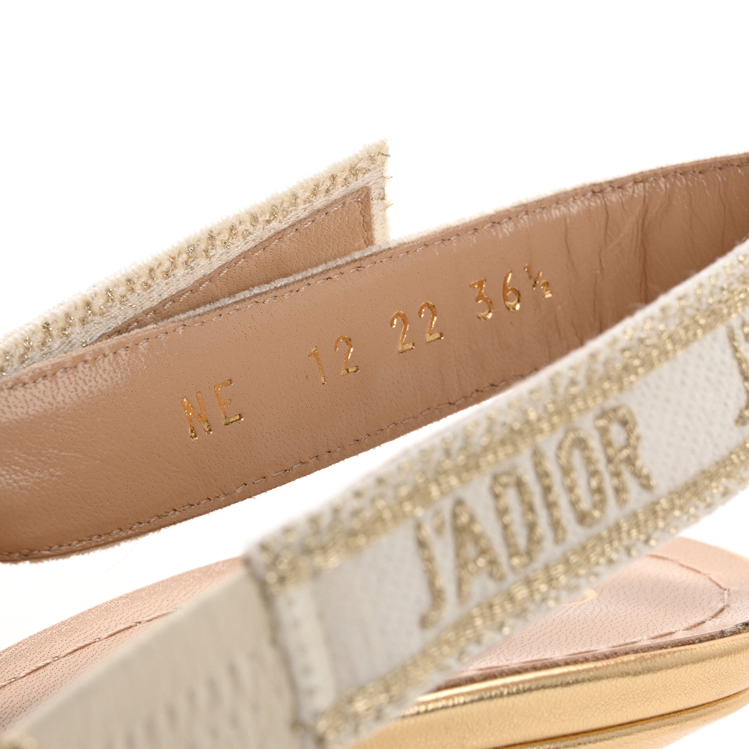 Christian Dior Macrame Lurex Embroidered J'adior Slingback 65mm Pumps 36.5 Pale Gold 9 of 13