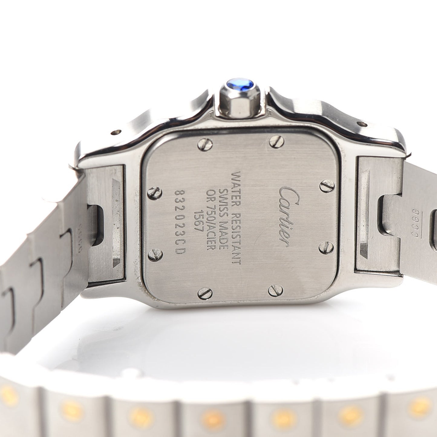 Stainless Steel 18K Yellow Gold 24mm Santos De Cartier Galbee Quartz Watch