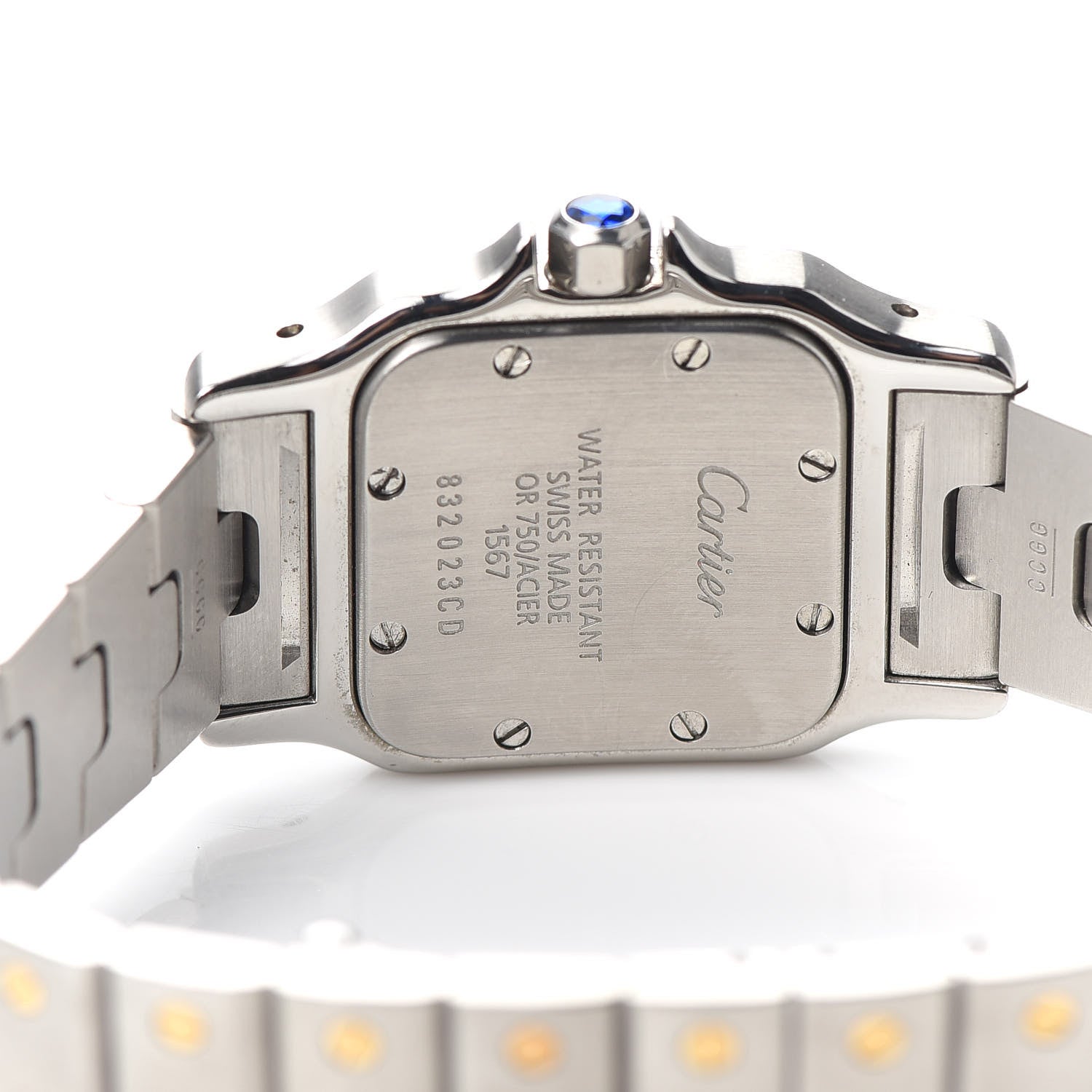 Cartier Stainless Steel 18K Yellow Gold 24mm Santos De Cartier Galbee Quartz Watch 4 of 5