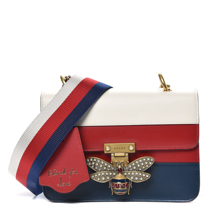 Gucci Calfskin Sylvie Web Queen Margaret Shoulder Bag Blue Agata Hibiscus Red Mystic White 1 of 11