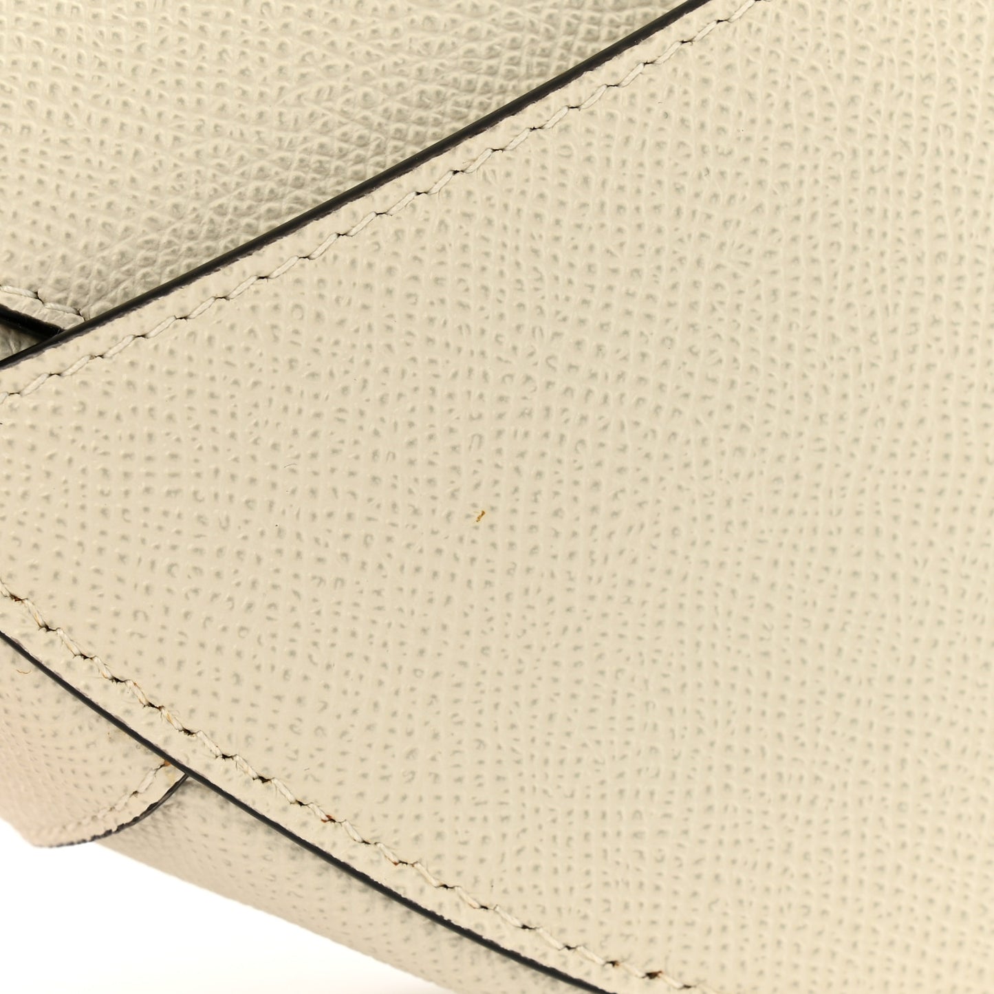 Grained Calfskin Saddle Bag White