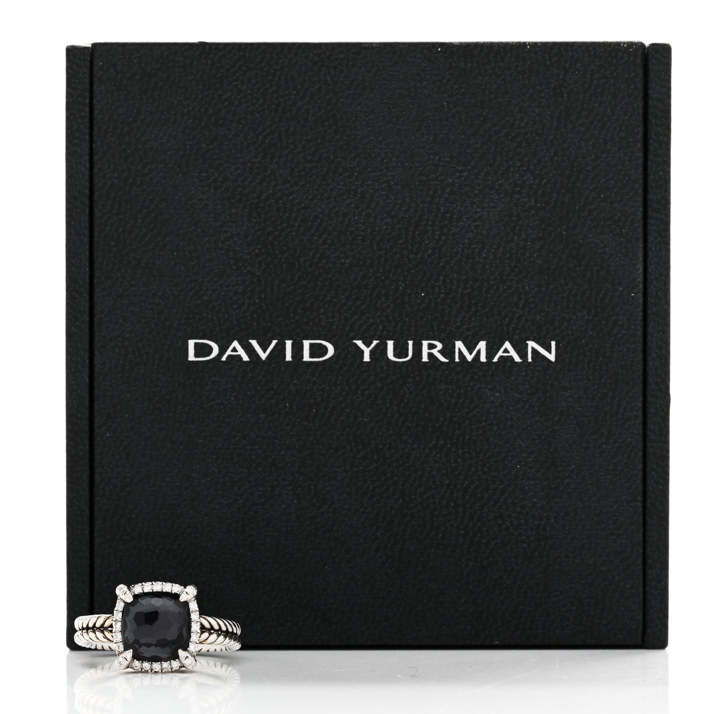 Sterling Silver Diamond Black Orchid 9mm Chatelaine Pave Bezel Ring  57 8
