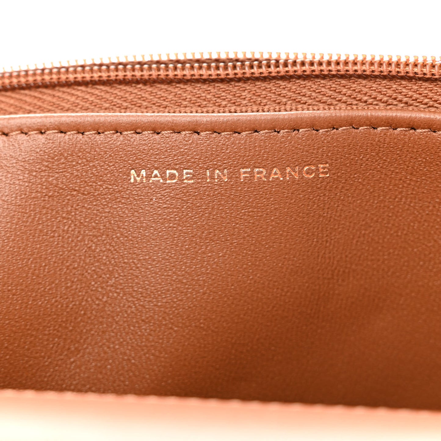 Lambskin Quilted Wallet On Chain WOC Camel