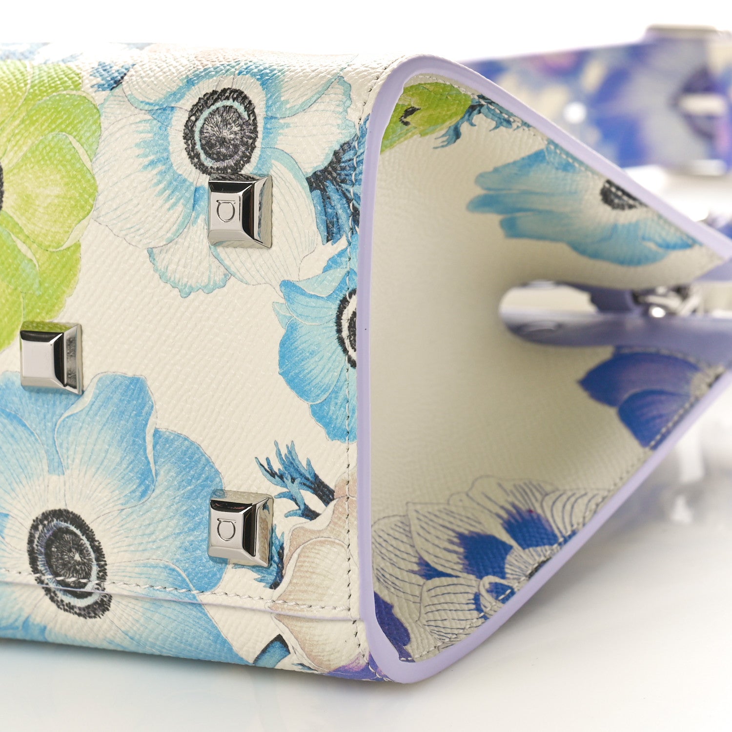 Salvatore Ferragamo Calfskin Floral Print Small The Studio Bag