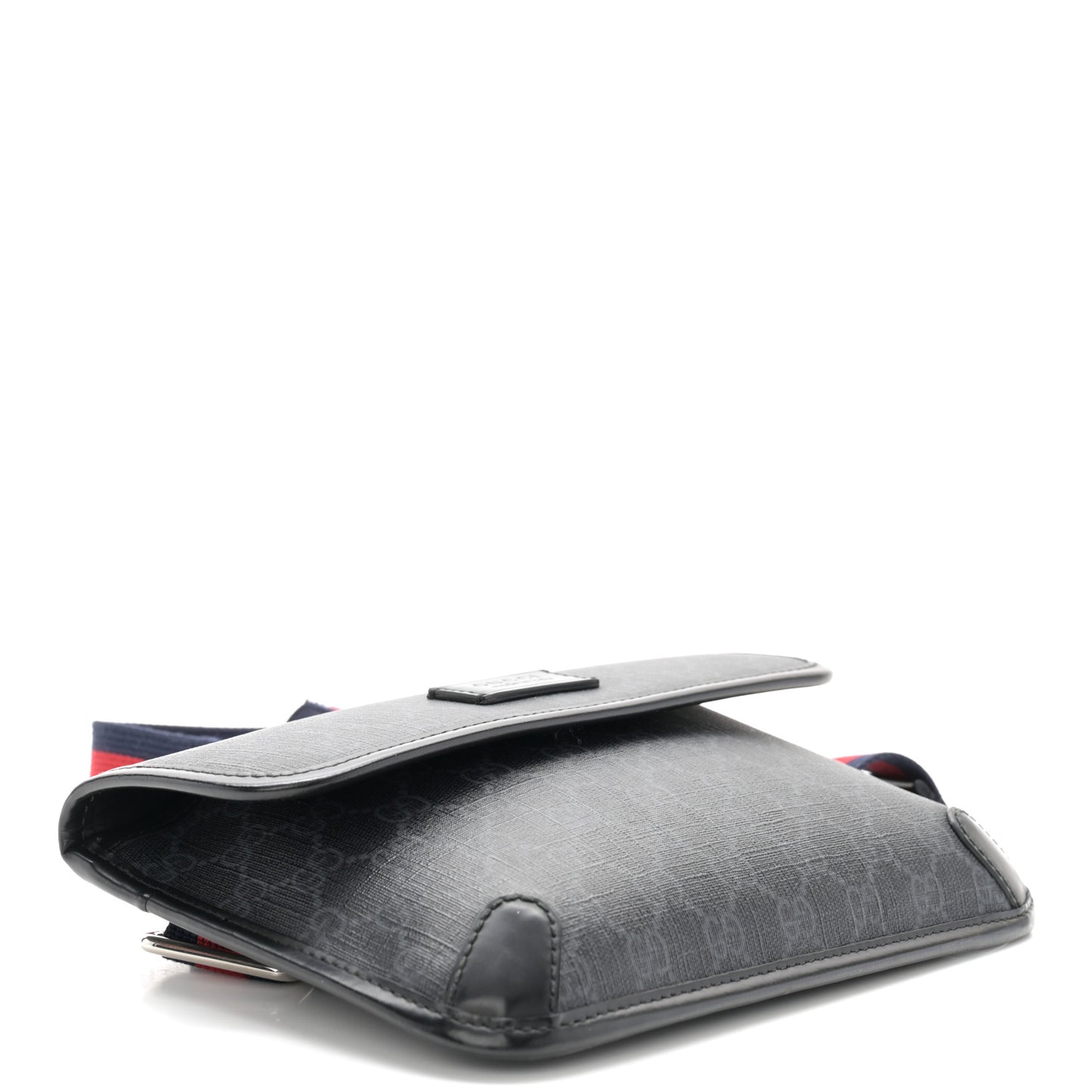 GG Supreme Monogram Web Slim Belt Bag Black Grey