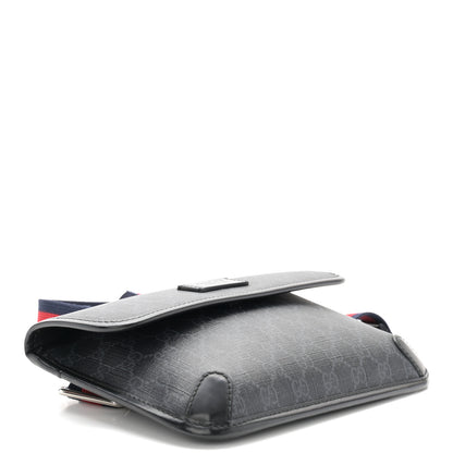 Gucci GG Supreme Monogram Web Slim Belt Bag Black Grey 4 of 11