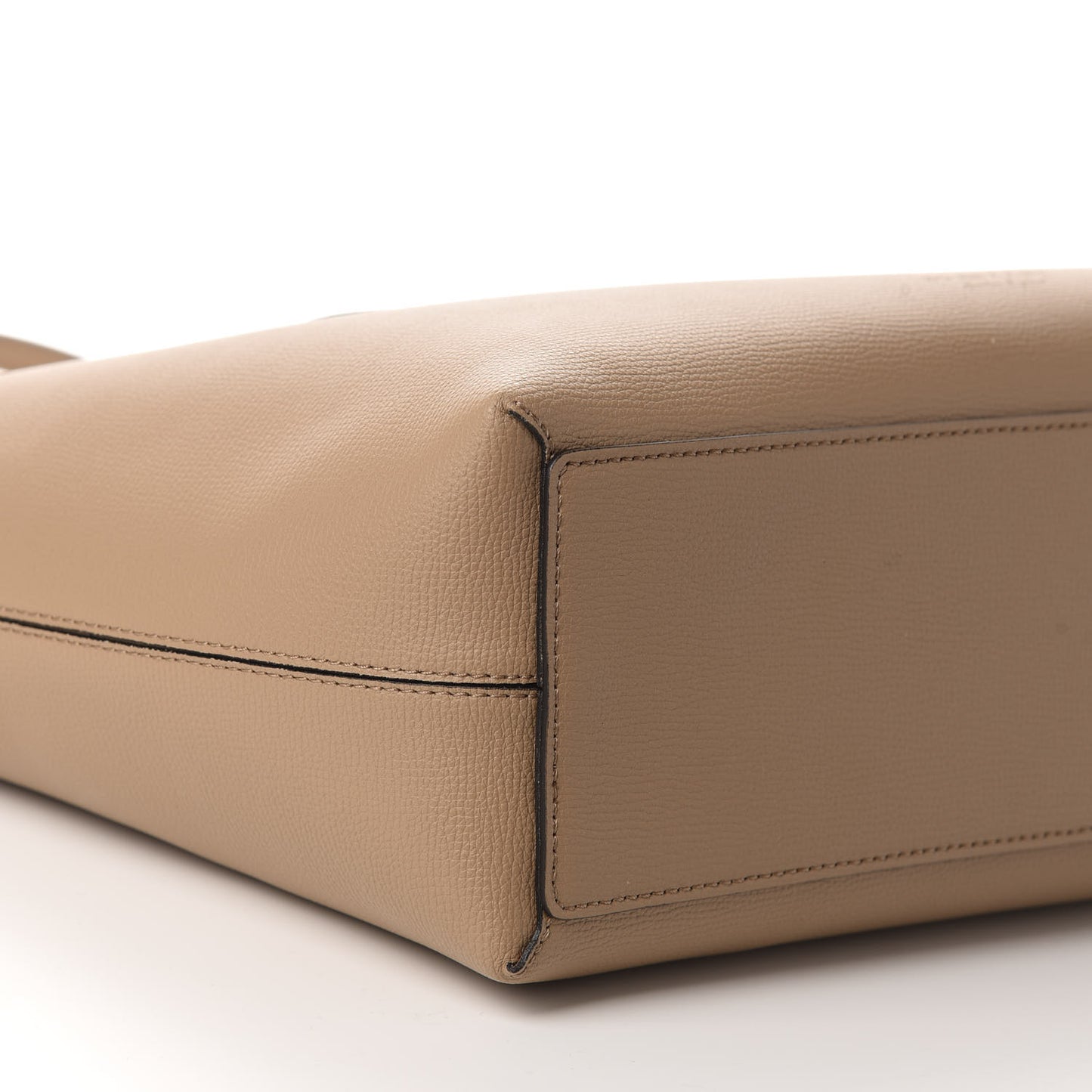 Grainy Calfskin Haymarket Check Medium Reversible Tote Camel