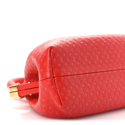 Louis Vuitton Calfskin Nanogram Embossed Clutch Red 9 of 11