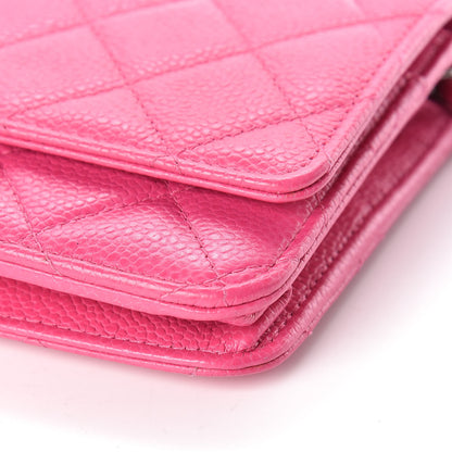 Chanel Caviar Quilted Wallet on Chain WOC Pink 11 of 13