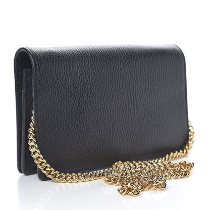 Gucci Calfskin Mini GG Marmont Chain Wallet Black 3 of 13