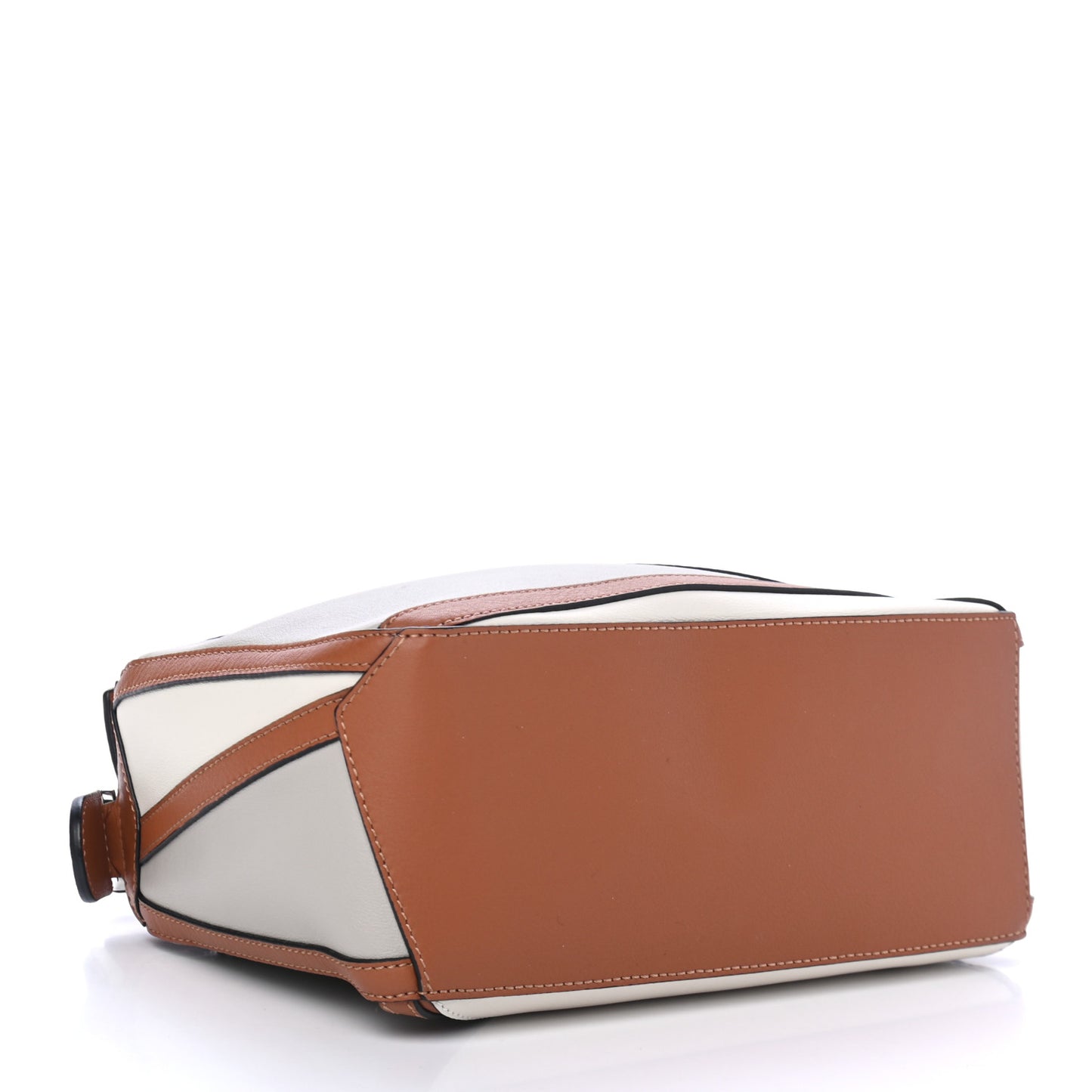 Calfskin Small Graphic Puzzle Bag Ghost Soft White