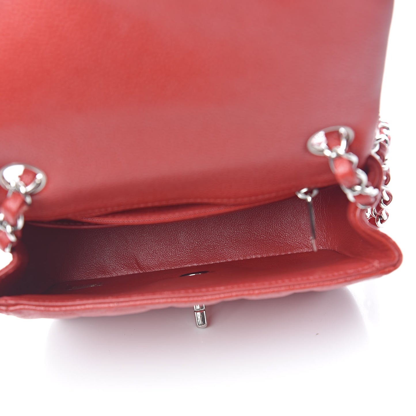Caviar Quilted Mini Square Flap Red