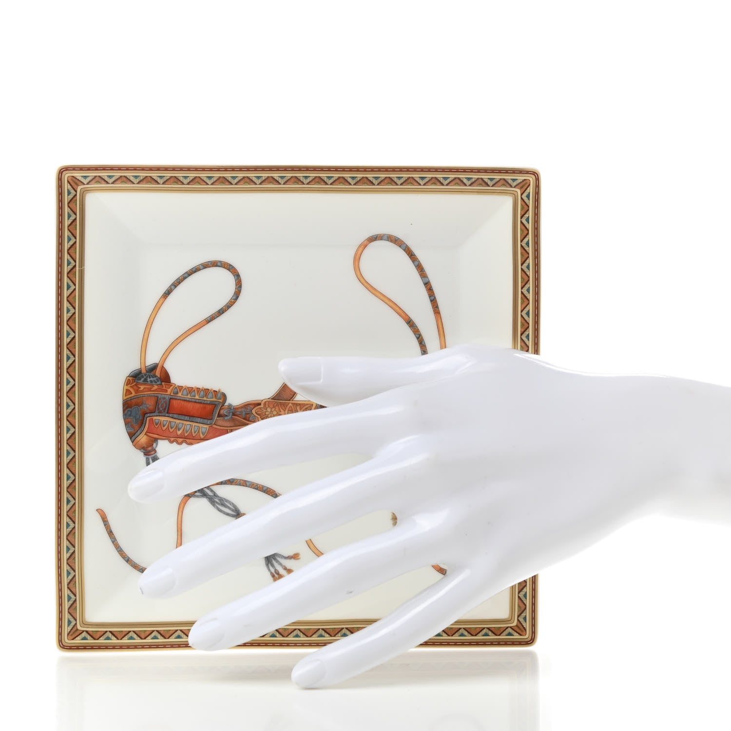 Hermes Porcelain Cheval d’Orient Square Plate 2 of 6