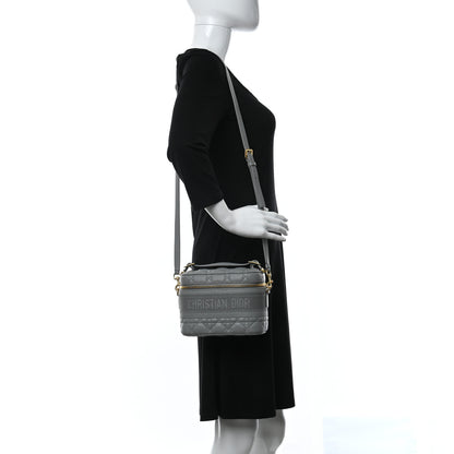 Christian Dior Lambskin Cannage Small Diortravel Vanity Case Grey 2 of 8