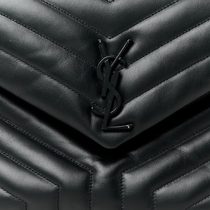 Saint Laurent Calfskin Y Quilted Monogram Monochrome Medium Loulou Chain Satchel Black 9 of 12