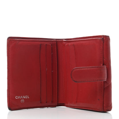 Chanel Lambskin Quilted Compact French Flap Wallet Red 4 of 6