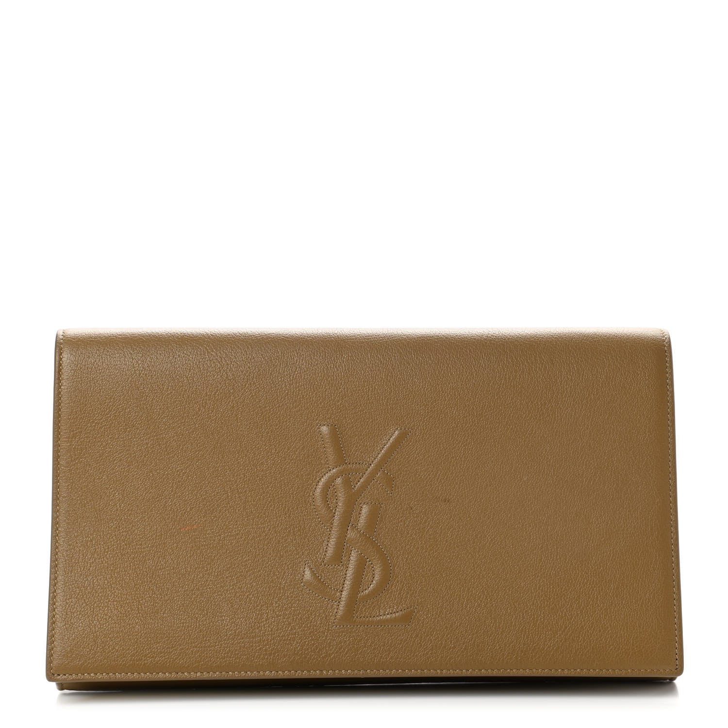 Saint Laurent Calfskin Monogram Large Belle De Jour Clutch Beige 1 of 9