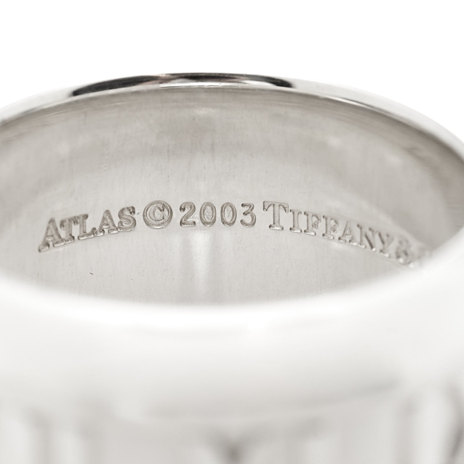 Tiffany Sterling Silver Atlas Band Ring 49 5 4 of 6