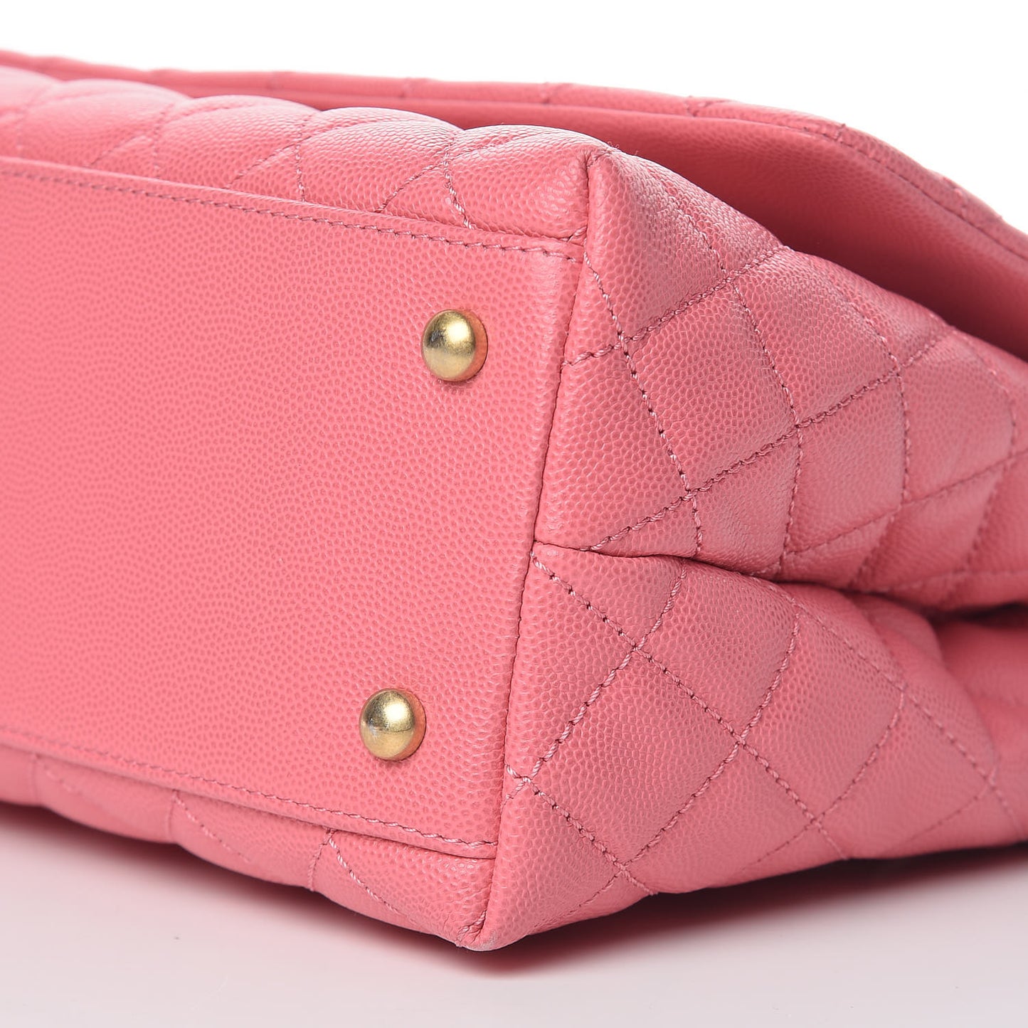 Caviar Lizard Embossed Quilted Small Coco Handle Flap Pink