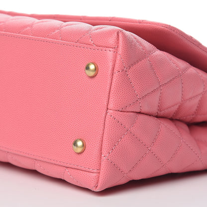 Chanel Caviar Lizard Embossed Quilted Small Coco Handle Flap Pink 10 of 14