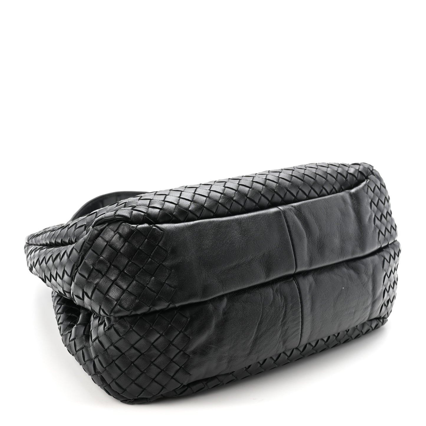 Nappa Intrecciato Medium Campana Shoulder Bag Black