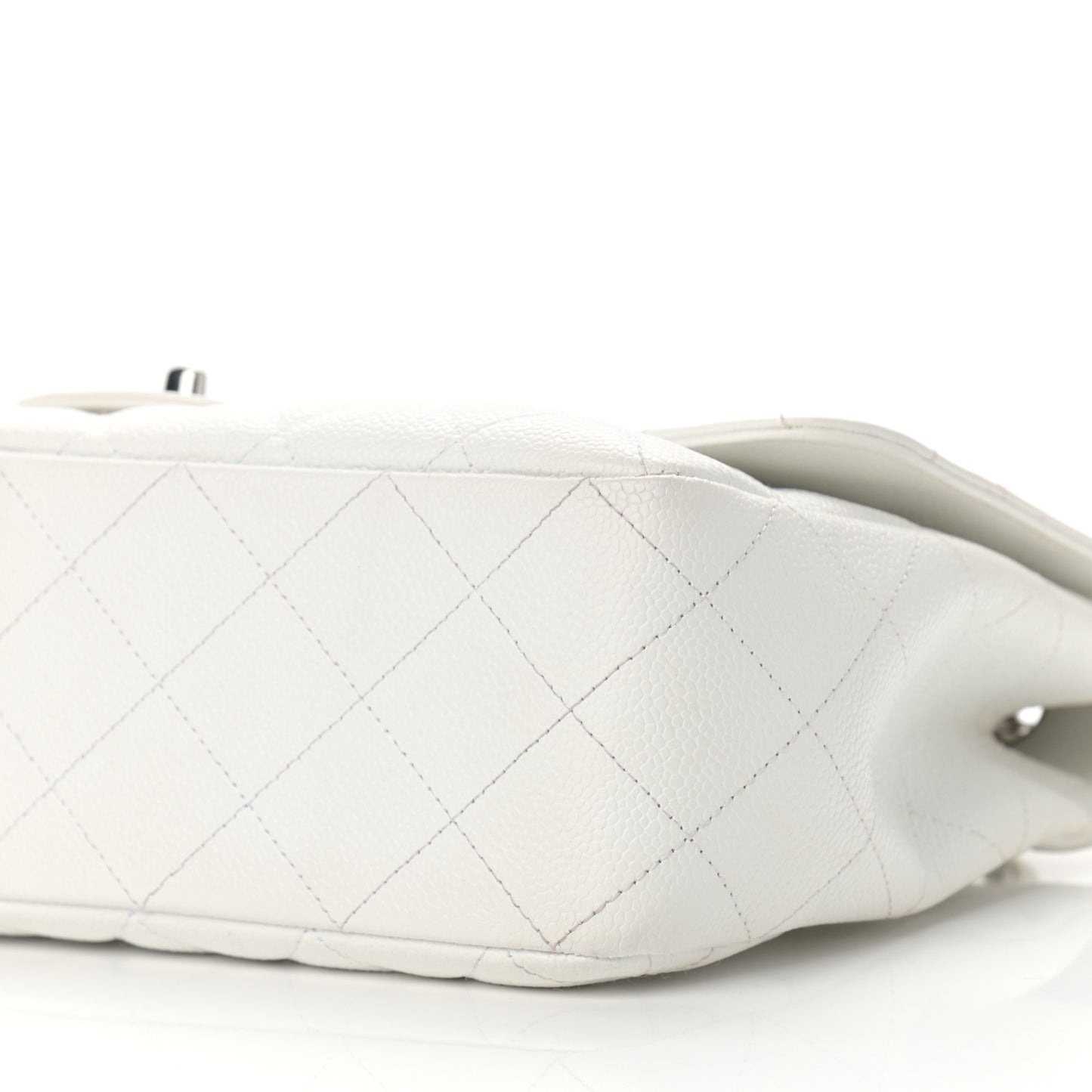 Caviar Quilted Jumbo Single Flap White