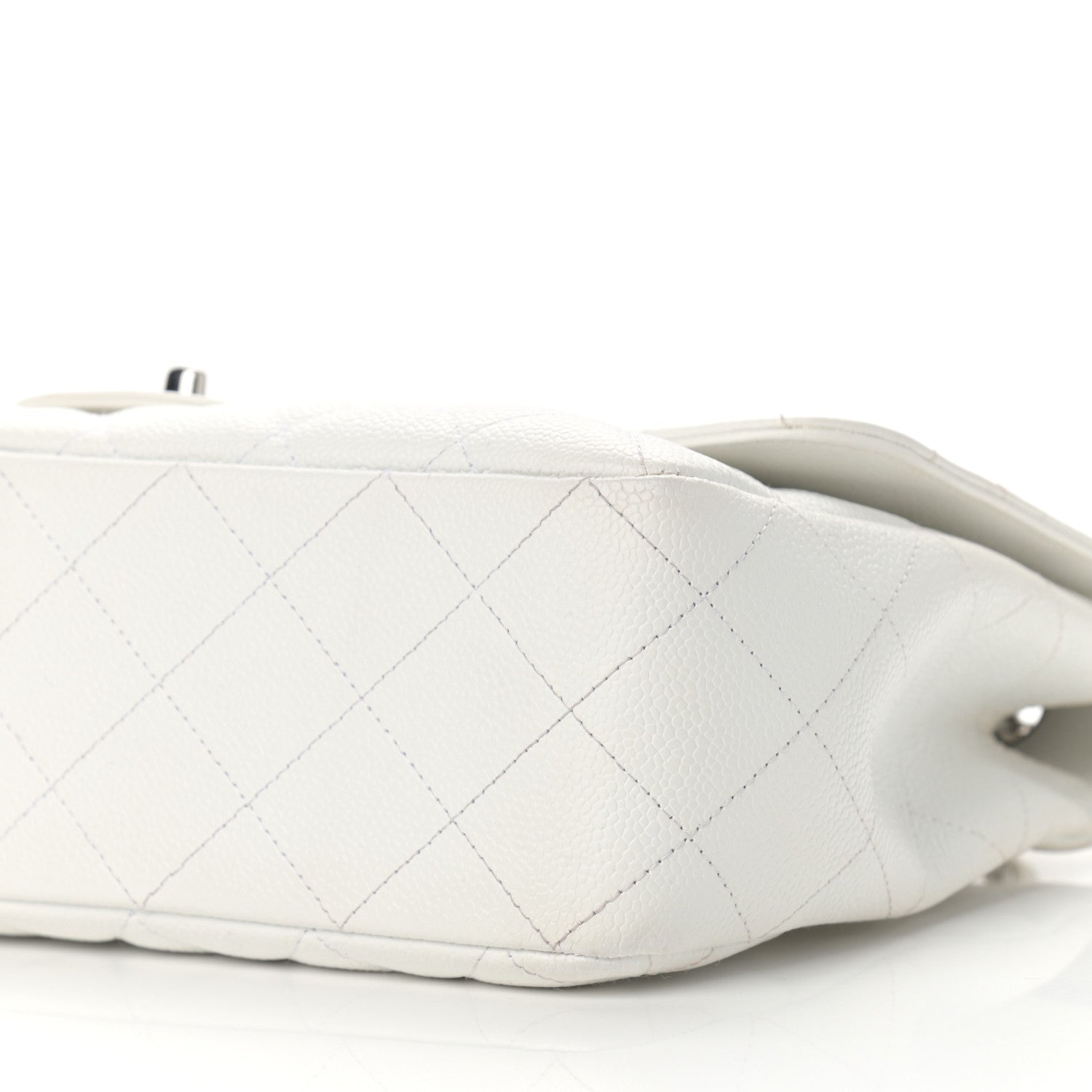 Chanel Caviar Quilted Jumbo Single Flap White 10 of 11