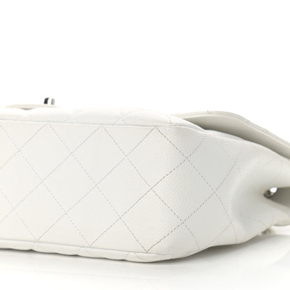 Chanel Caviar Quilted Jumbo Single Flap White 10 of 11
