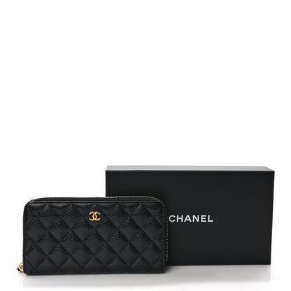 Chanel Caviar Quilted Large Gusset Zip Around Wallet Black 11 of 11