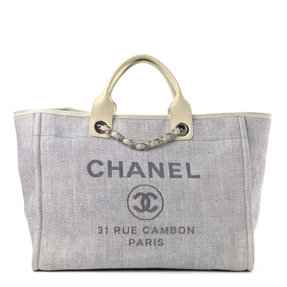 Chanel Canvas Medium Deauville Tote Denim Blue 1 of 8