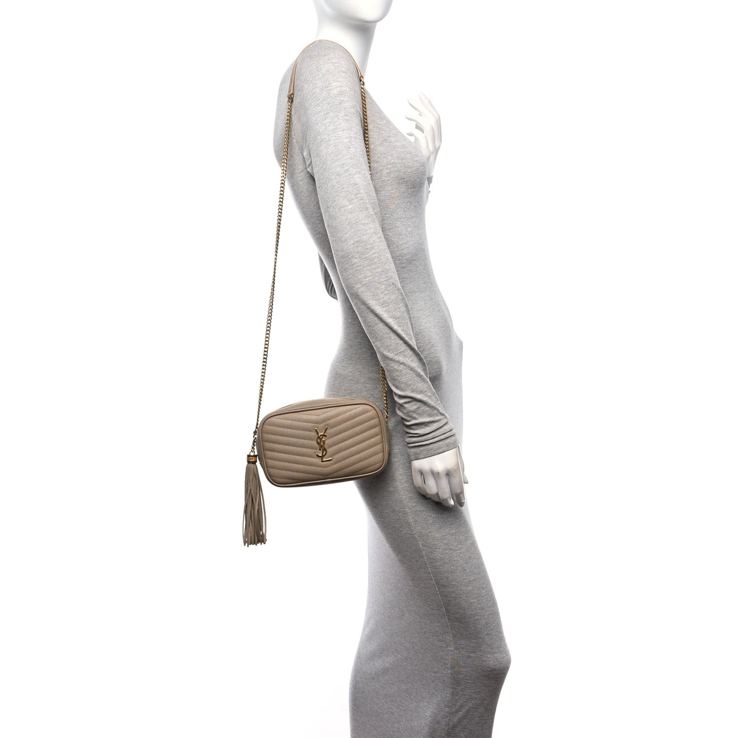 Grain De Poudre Matelasse Monogram Mini Lou Camera Bag Taupe