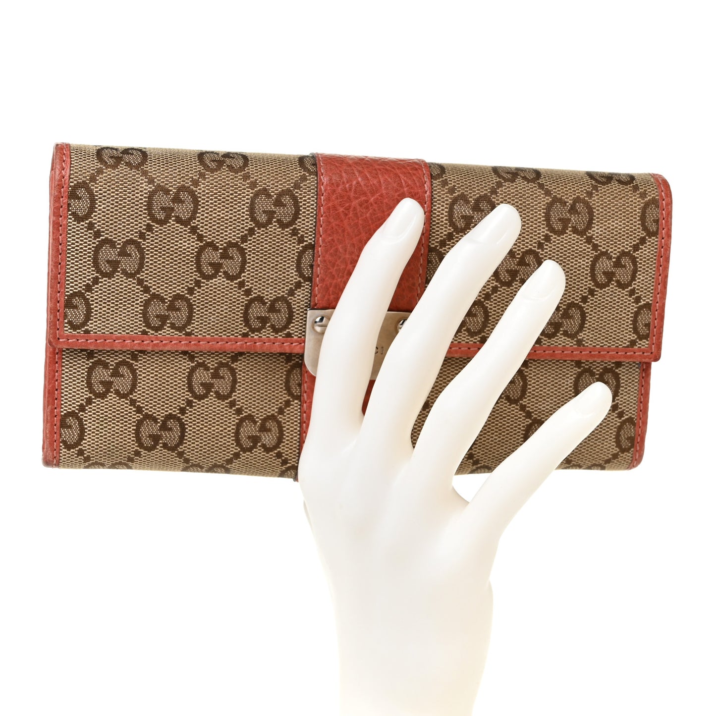 Monogram Continental Flap Wallet Coral