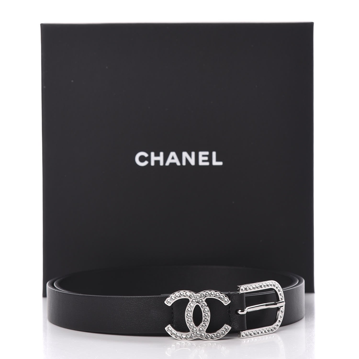 Chanel Calfskin Crystal CC Belt 85 34 Black 8 of 8