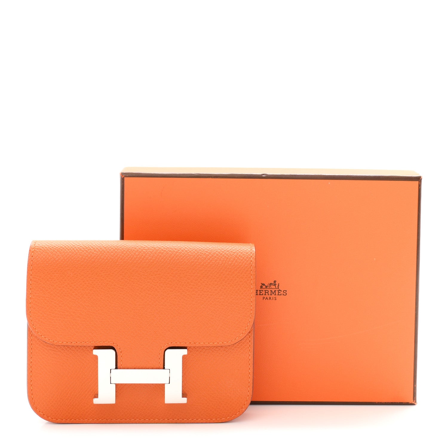 Hermes Epsom Constance Slim Wallet Orange 9 of 9