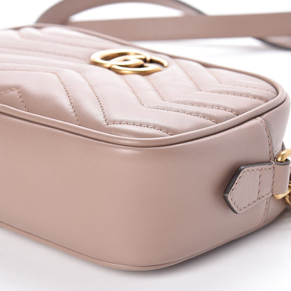 Gucci Calfskin Matelasse Mini GG Marmont Chain Shoulder Bag Nude 10 of 10