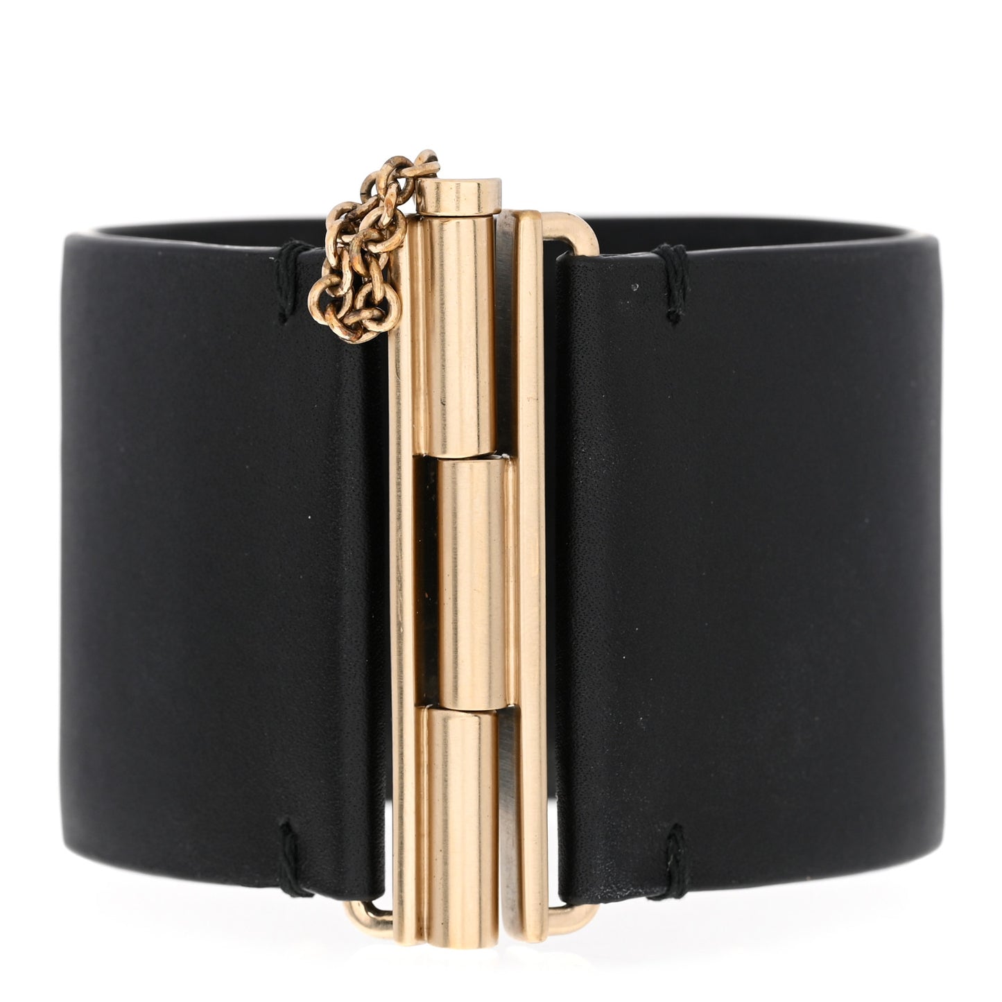 Calfskin CC Wide Cuff M Black Gold