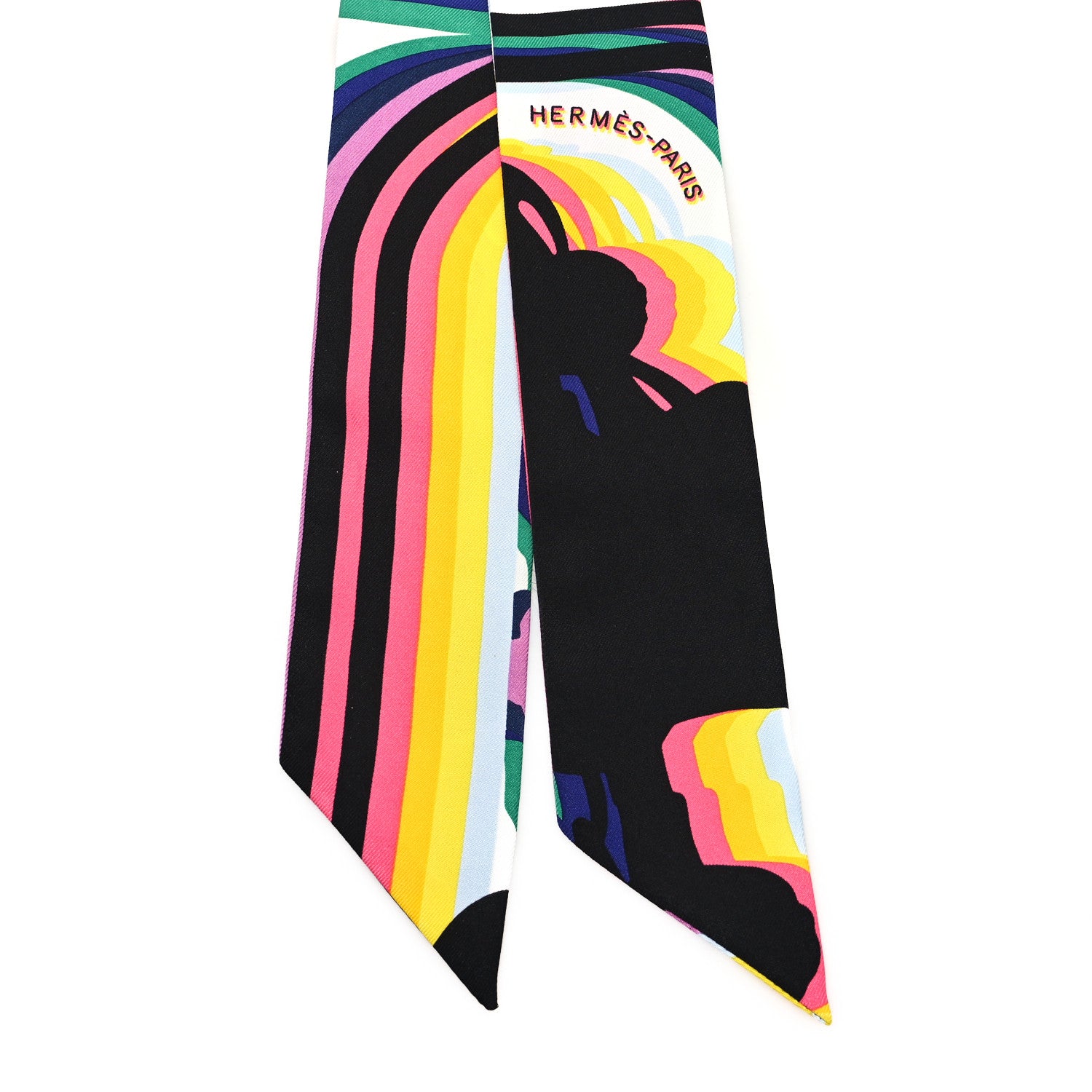 Hermes Silk Brides De Gala Shadow Twilly Black Jaune Multicolor 2 of 3