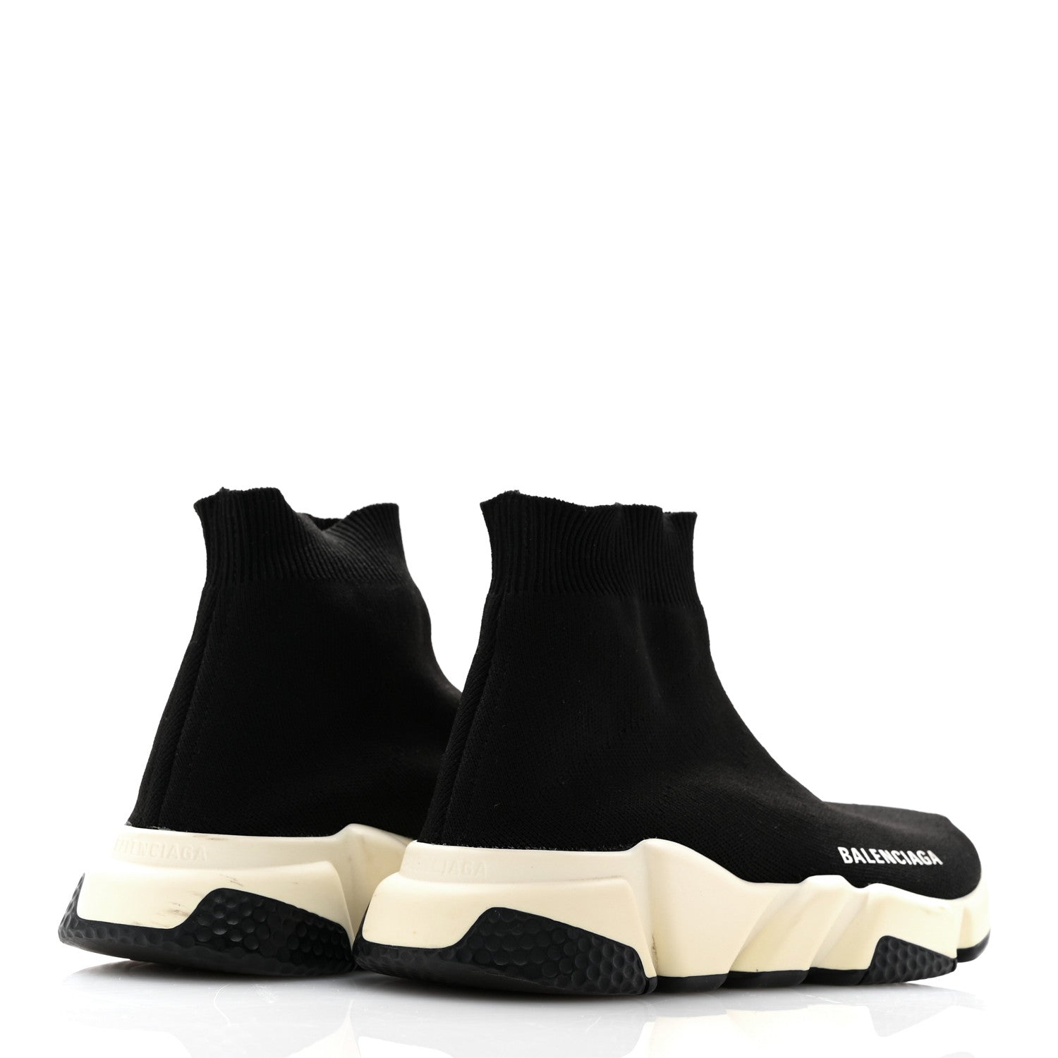 Balenciaga Neoprene Knit Womens Speed Sneakers 37 Black White 5 of 10