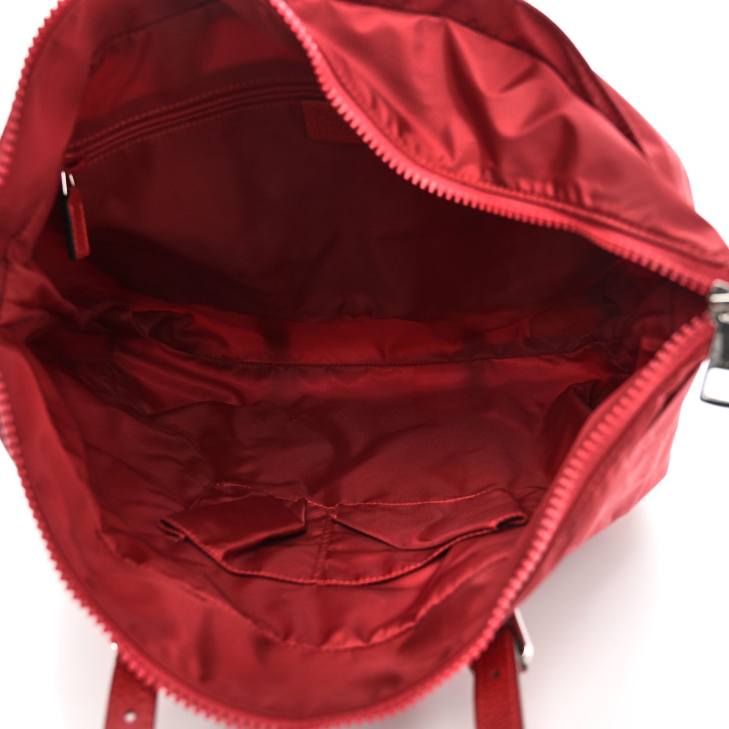 Nylon Monogram Dollar Calfskin Tote Vibrant Red